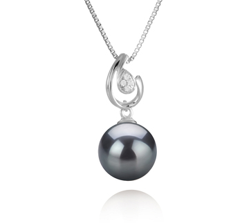 10-11mm taitiano Pingente em Femke. Preto