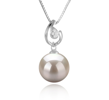 10-11mm Água doce Pingente em Femke Branco