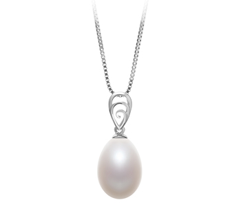 10-11mm Água doce Pingente em Fotina Branco