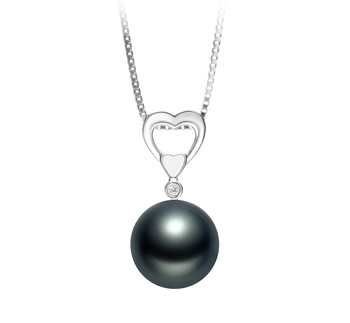 10-11mm taitiano Pingente em Gabrielle Preto
