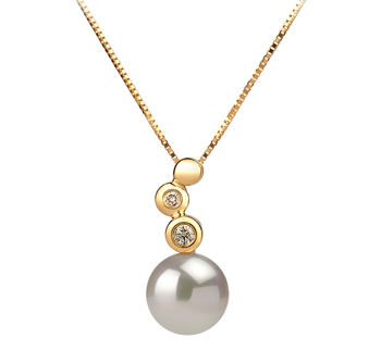 7-8mm Akoya japonesa Pingente em Galina Branco