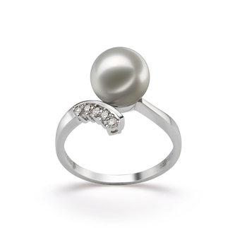 8-9mm Akoya japonesa Anel em Graça Branco