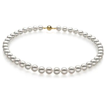 8.5-9mm Akoya japonesa Colar em Hanadama 18 polegadas Branco