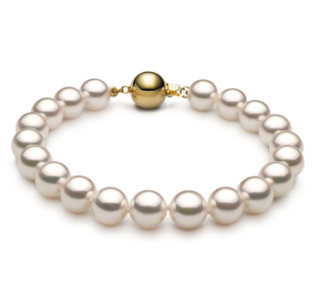 7.5-8mm Akoya japonesa Pulseira em Hanadama de 7,5 polegadas Branco