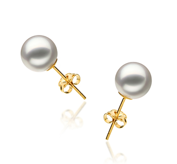 7.5-8mm Akoya japonesa Conjunto de brincos em Hanadama Branco