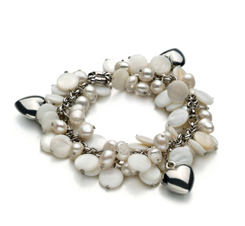 6-7mm Água doce Pulseira em Harmonia Branco
