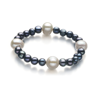 6-11mm Água doce Pulseira em Irina Tingido de preto