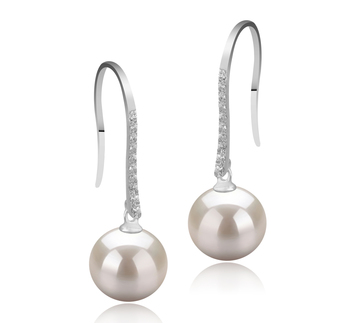 10-11mm Água doce Conjunto de brincos em Janet-Fishhook Branco