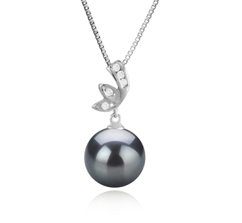 11-12mm taitiano Pingente em Apenas Justine Preto