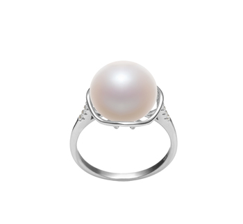 11-12mm Água doce Anel em Kalina Branco