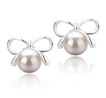 8-9mm Água doce Conjunto de brincos em Kayla Branco