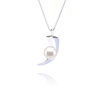 8-9mm Água doce Pingente em Larina Branco