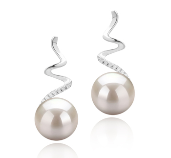 8-9mm Água doce Conjunto de brincos em Lolita Branco