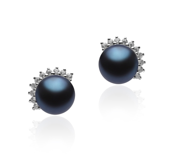 7-8mm Água doce Conjunto de brincos em Vendas e marketing Tingido de preto