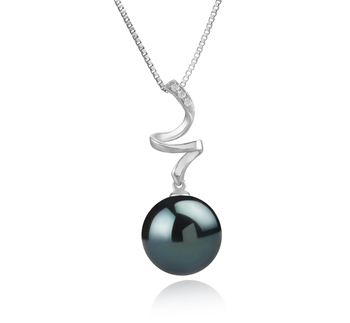 12-13mm taitiano Pingente em Lydia Preto