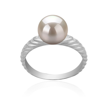 8-9mm Água doce Anel em Mada Branco