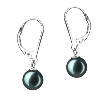 7-8mm Akoya japonesa Conjunto de brincos em Marcella Preto