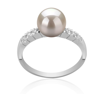 7-8mm Akoya japonesa Anel em Mariana Branco