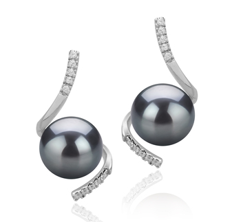 8-9mm Água doce Conjunto de brincos em Mathilde Preto