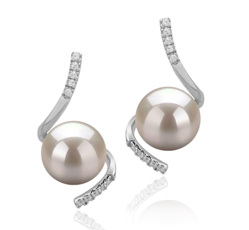 8-9mm Água doce Conjunto de brincos em Mathilde Branco