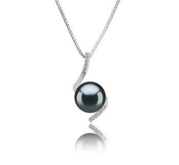 9-10mm taitiano Pingente em Matilde Preto