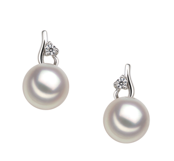 7-8mm Akoya japonesa Conjunto de brincos em Melissa Branco