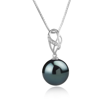 11-12mm taitiano Pingente em Moira Preto