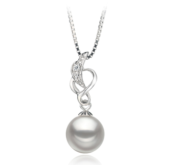 8-9mm Akoya japonesa Pingente em Naomi Branco