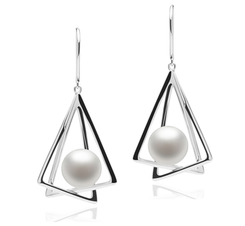 10-11mm Água doce Conjunto de brincos em Nichelle Branco