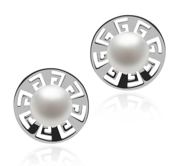 8-9mm Água doce Conjunto de brincos em Noa Branco