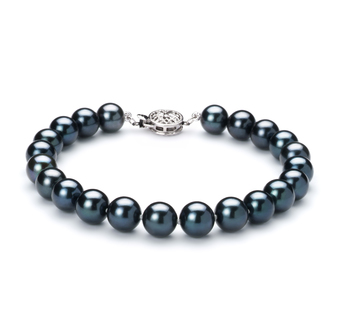 7.5-8mm Akoya japonesa Pulseira em Preto