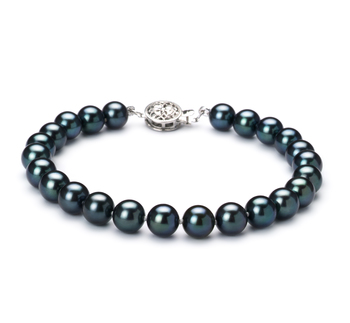 6.5-7mm Akoya japonesa Pulseira em Preto