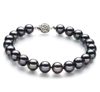 8-8.5mm Akoya japonesa Pulseira em Preto