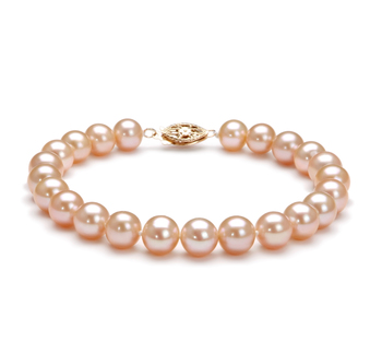 7-8mm Água doce Pulseira em Rosa