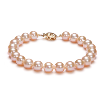 7-8mm Água doce Pulseira em Rosa