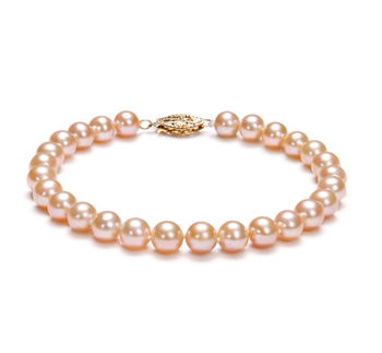 6-7mm Água doce Pulseira em Rosa