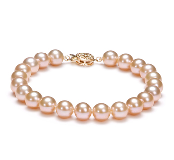 7-8mm Água doce Pulseira em Rosa
