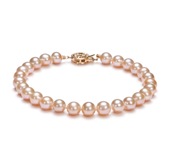 6-7mm Água doce Pulseira em Rosa