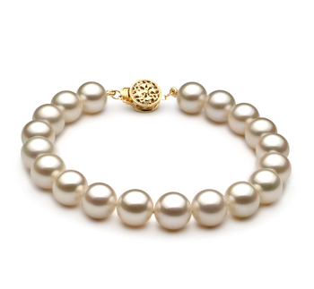 8-8.5mm Água doce Pulseira em Branco