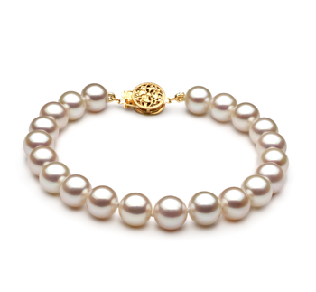 7-8mm Água doce Pulseira em Branco