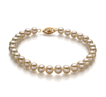 5-5.5mm Água doce Pulseira em Branco