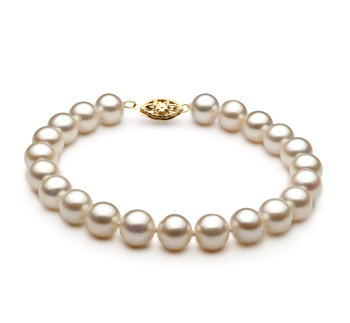 7.5-8.5mm Água doce Pulseira em Branco