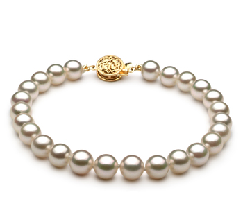 6.5-7mm Akoya japonesa Pulseira em Branco