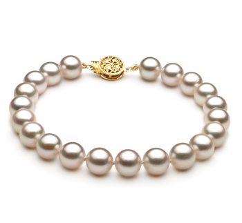 7.5-8mm Akoya japonesa Pulseira em Branco