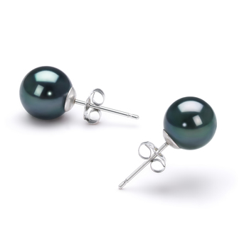 7.5-8mm Akoya japonesa Conjunto de brincos em Preto