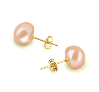 8-9mm Água doce Conjunto de brincos em Rosa