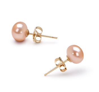 5.5-6mm Água doce Conjunto de brincos em Rosa