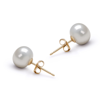 7-8mm Água doce Conjunto de brincos em Branco