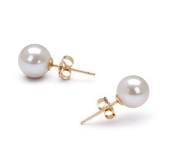 6-7mm Água doce Conjunto de brincos em Branco