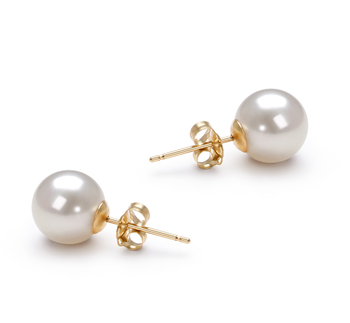7-8mm Água doce Conjunto de brincos em Branco
